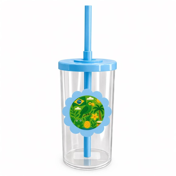 Copo Short Drink Flor Personalizado Brasil Verde Amarelo - Imagem 2