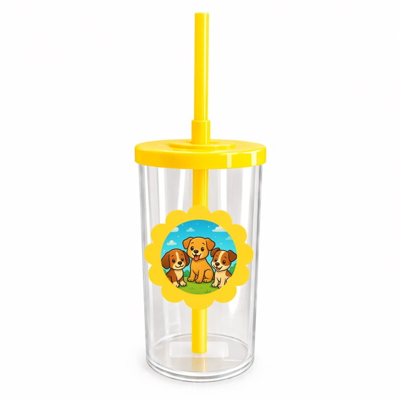 Copo Short Drink Flor Personalizado Cachorrinhos - Imagem 5