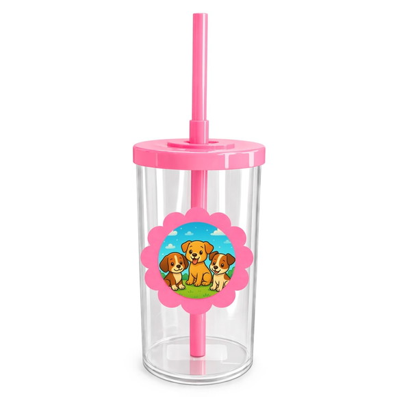 Copo Short Drink Flor Personalizado Cachorrinhos