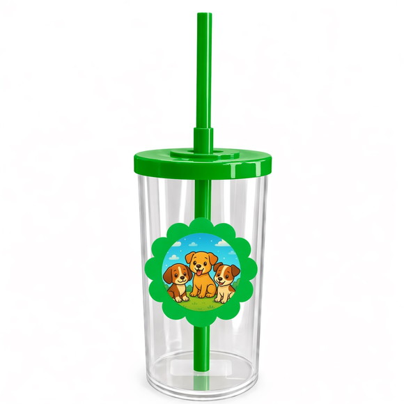 Copo Short Drink Flor Personalizado Cachorrinhos - Imagem 4