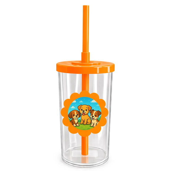 Copo Short Drink Flor Personalizado Cachorrinhos - Imagem 3