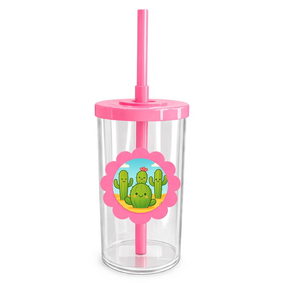 Copo Short Drink Flor Personalizado Cactos Fofos