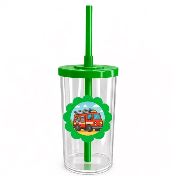 Copo Short Drink Flor Personalizado Caminhão de Bombeiro - Imagem 4