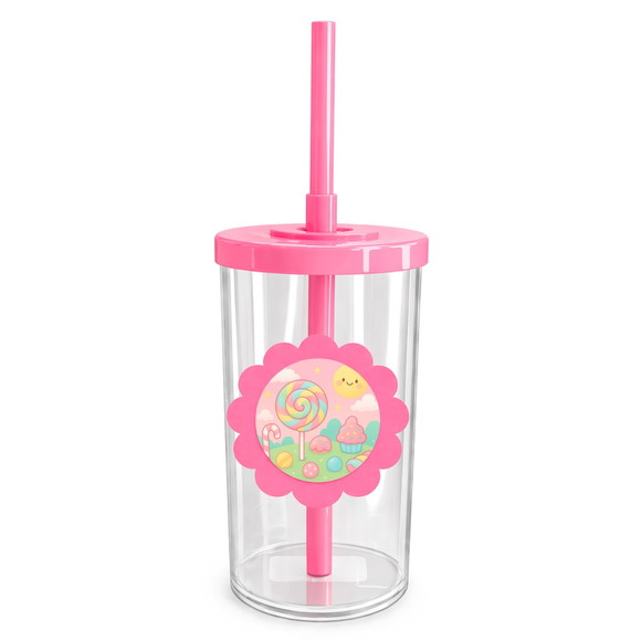 Copo Short Drink Flor Personalizado Candy Color