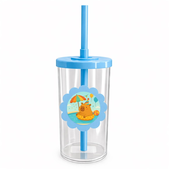 Copo Short Drink Flor Personalizado Capivara Pool Party - Imagem 2