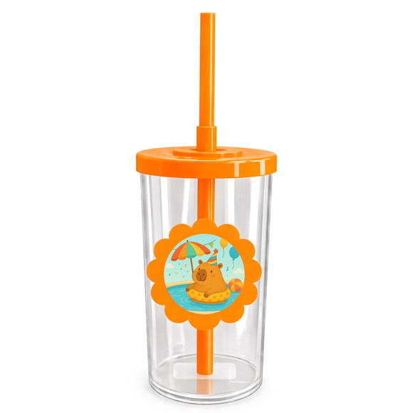 Copo Short Drink Flor Personalizado Capivara Pool Party - Imagem 3