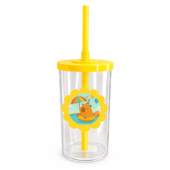 Copo Short Drink Flor Personalizado Capivara Pool Party - Imagem 5