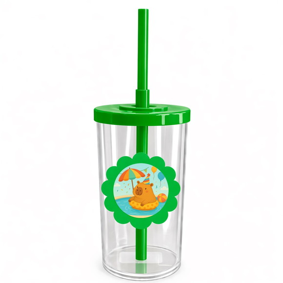 Copo Short Drink Flor Personalizado Capivara Pool Party - Imagem 4