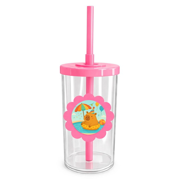 Copo Short Drink Flor Personalizado Capivara Pool Party