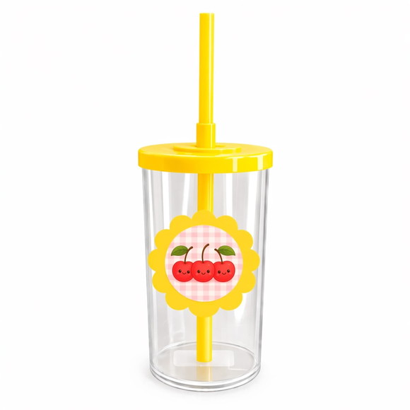 Copo Short Drink Flor Personalizado Cerejinha - Imagem 5