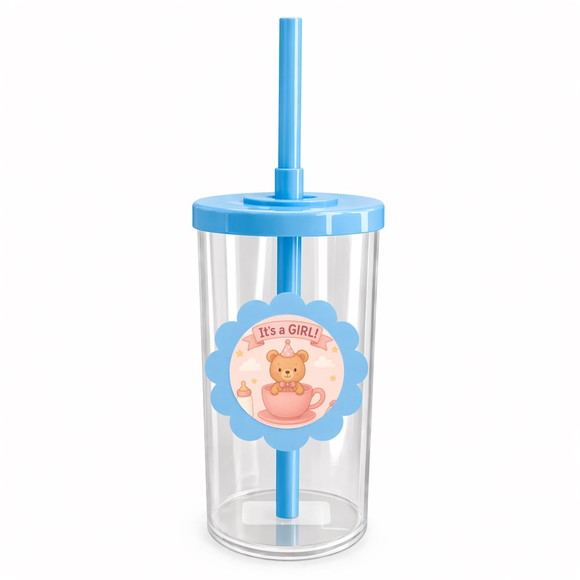 Copo Short Drink Flor Personalizado Chá de Bebê Menina - Imagem 2