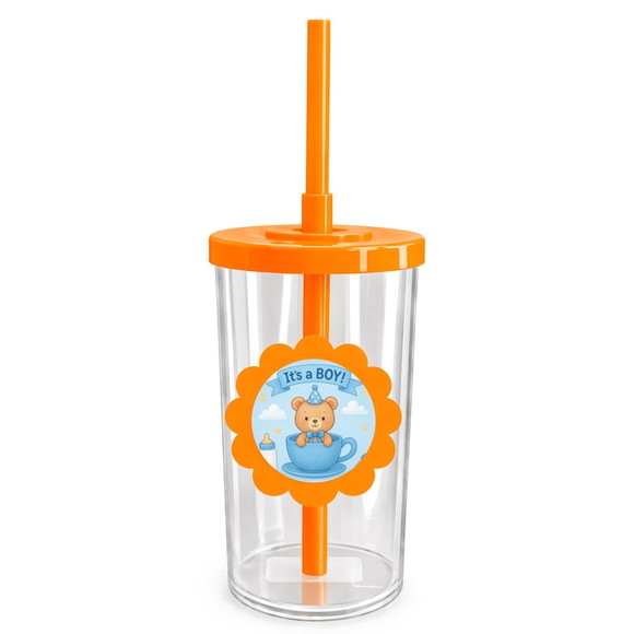 Copo Short Drink Flor Personalizado Chá de Bebê Menino - Imagem 3