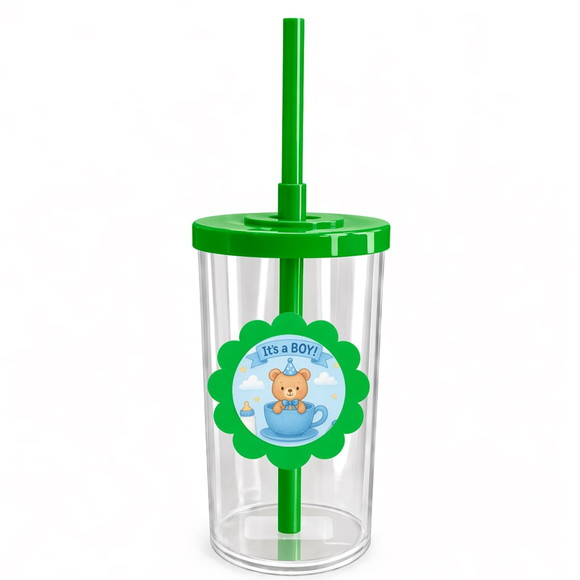 Copo Short Drink Flor Personalizado Chá de Bebê Menino - Imagem 4