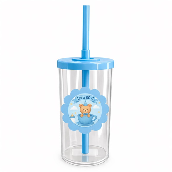 Copo Short Drink Flor Personalizado Chá de Bebê Menino - Imagem 2