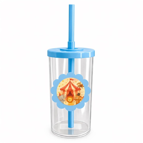 Copo Short Drink Flor Personalizado Circo Aquarela - Imagem 2