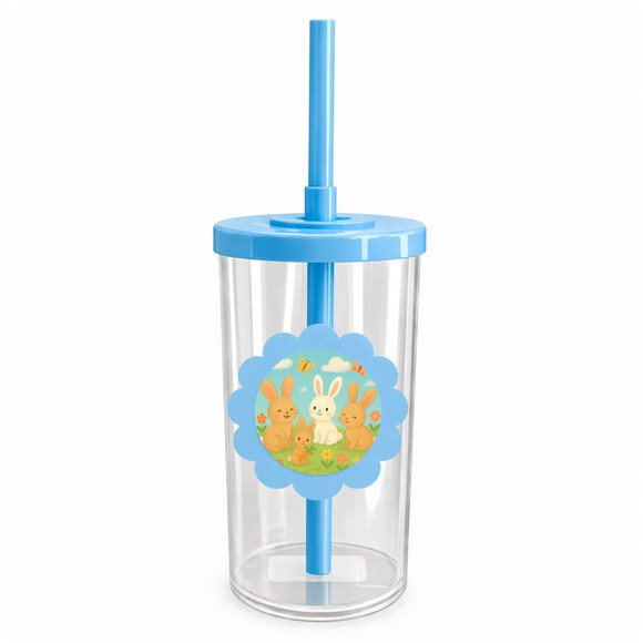 Copo Short Drink Flor Personalizado Coelhinhos - Imagem 2