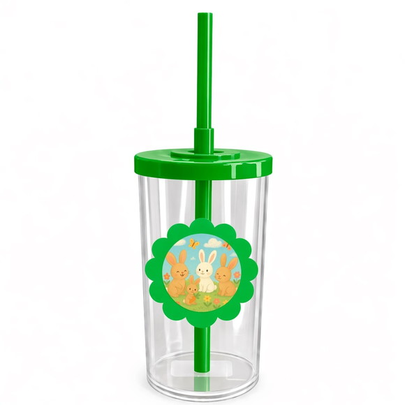 Copo Short Drink Flor Personalizado Coelhinhos - Imagem 4