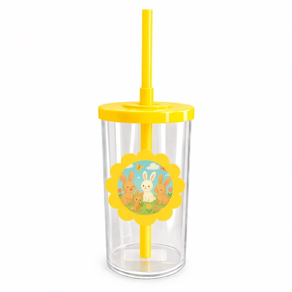 Copo Short Drink Flor Personalizado Coelhinhos - Imagem 5
