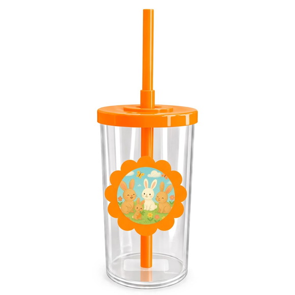 Copo Short Drink Flor Personalizado Coelhinhos - Imagem 3