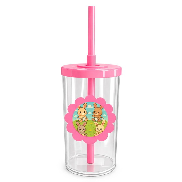 Copo Short Drink Flor Personalizado Coelhinhos Baby