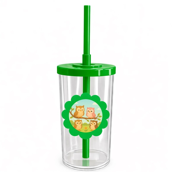 Copo Short Drink Flor Personalizado Corujinhas - Imagem 4