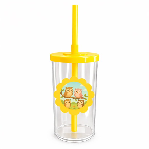 Copo Short Drink Flor Personalizado Corujinhas - Imagem 5