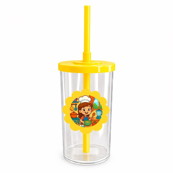 Copo Short Drink Flor Personalizado Cozinha Kids - Imagem 5