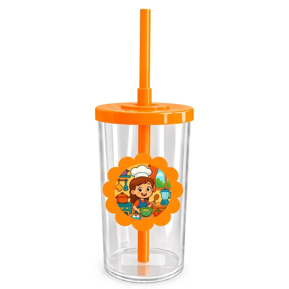 Copo Short Drink Flor Personalizado Cozinha Kids - Imagem 3