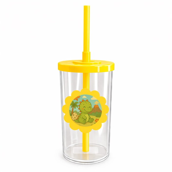 Copo Short Drink Flor Personalizado Dinossauro Baby - Imagem 5