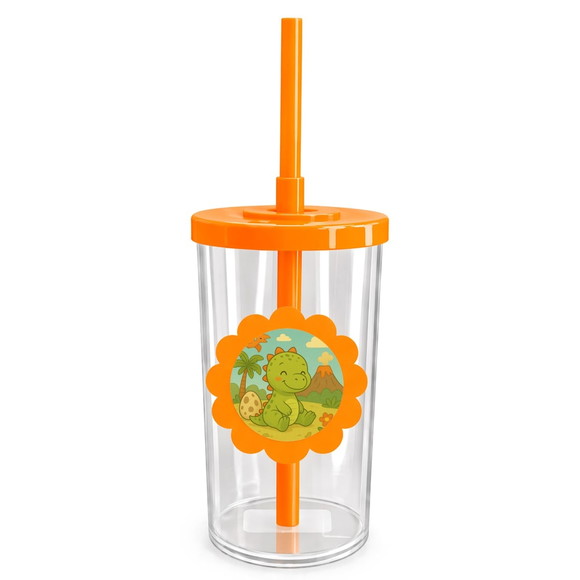 Copo Short Drink Flor Personalizado Dinossauro Baby - Imagem 3