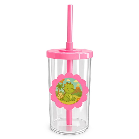Copo Short Drink Flor Personalizado Dinossauro Baby