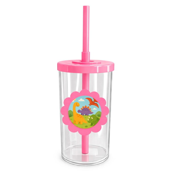 Copo Short Drink Flor Personalizado Dinossauros