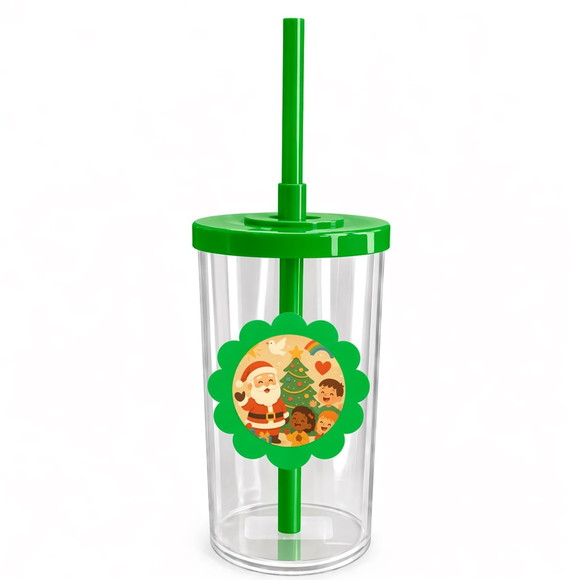 Copo Short Drink Flor Personalizado Feliz Natal - Imagem 4