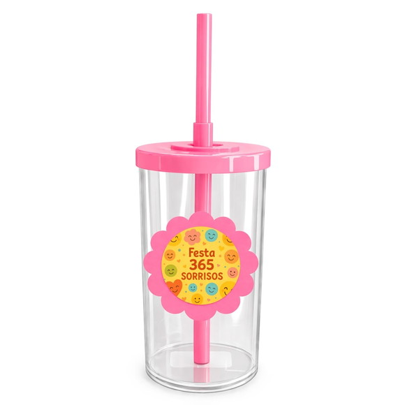 Copo Short Drink Flor Personalizado Festa 365 Sorrisos