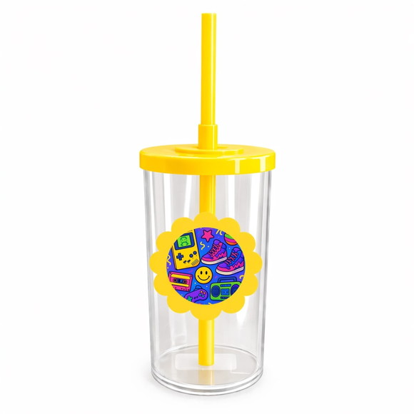 Copo Short Drink Flor Personalizado Festa Anos 90 - Imagem 5
