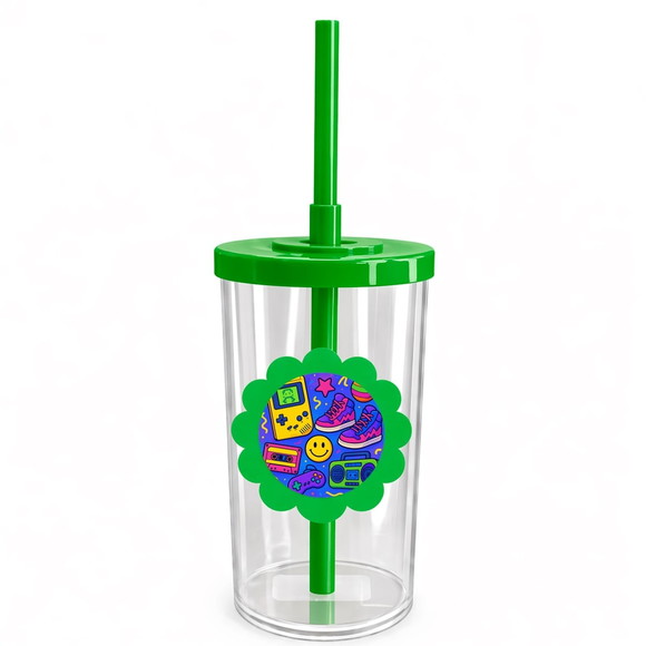 Copo Short Drink Flor Personalizado Festa Anos 90 - Imagem 4