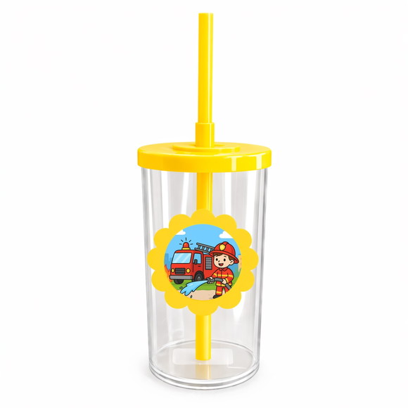 Copo Short Drink Flor Personalizado Festa Bombeiros - Imagem 5