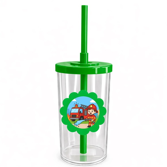 Copo Short Drink Flor Personalizado Festa Bombeiros - Imagem 4