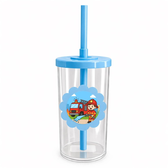 Copo Short Drink Flor Personalizado Festa Bombeiros - Imagem 2