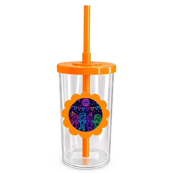 Copo Short Drink Flor Personalizado Festa Neon - Imagem 3