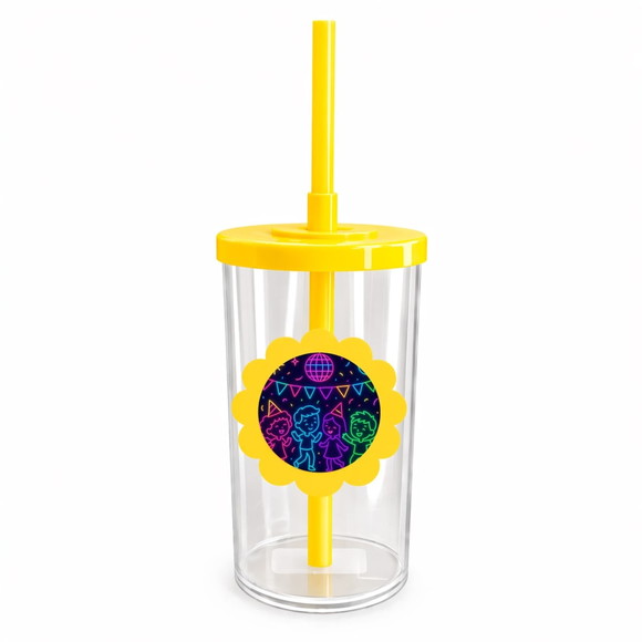 Copo Short Drink Flor Personalizado Festa Neon - Imagem 5