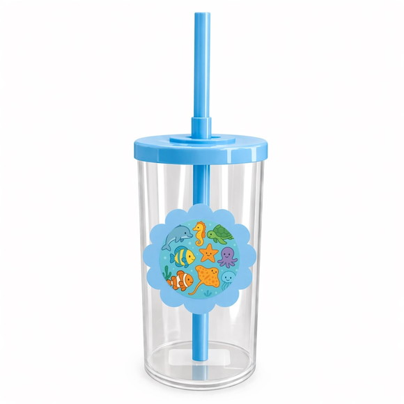 Copo Short Drink Flor Personalizado Fundo do Mar - Imagem 2