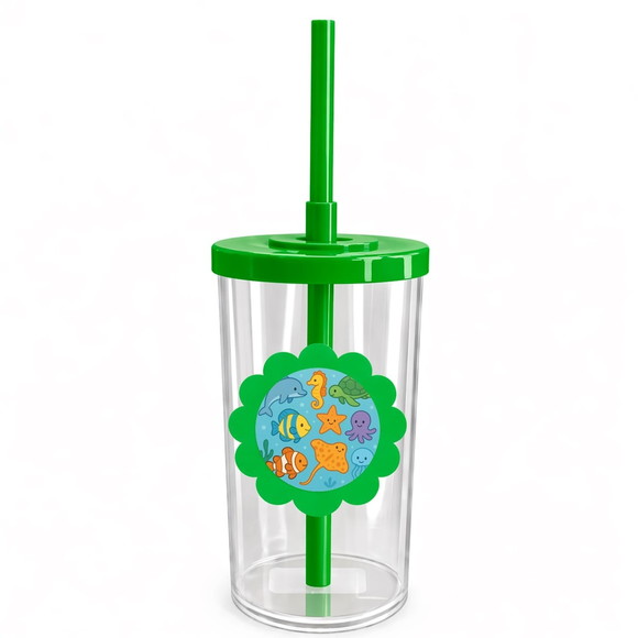 Copo Short Drink Flor Personalizado Fundo do Mar - Imagem 4