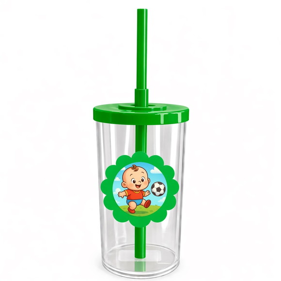 Copo Short Drink Flor Personalizado Futebol Baby - Imagem 4