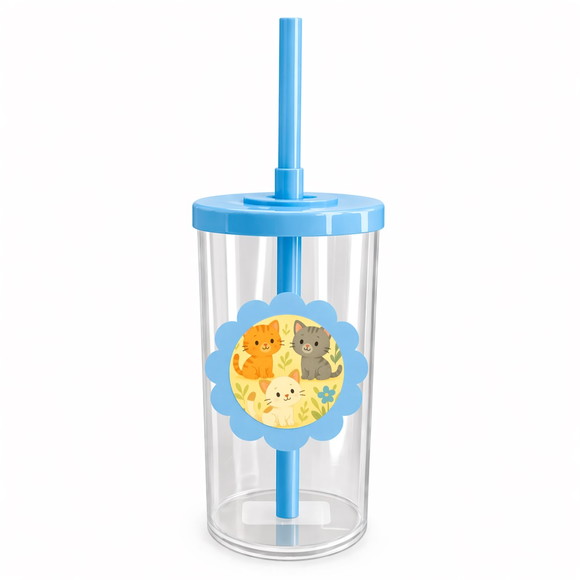 Copo Short Drink Flor Personalizado Gatinhos - Imagem 2
