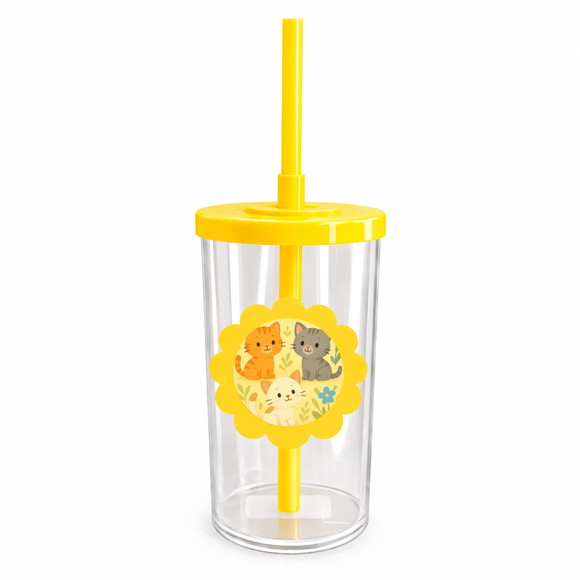 Copo Short Drink Flor Personalizado Gatinhos - Imagem 5