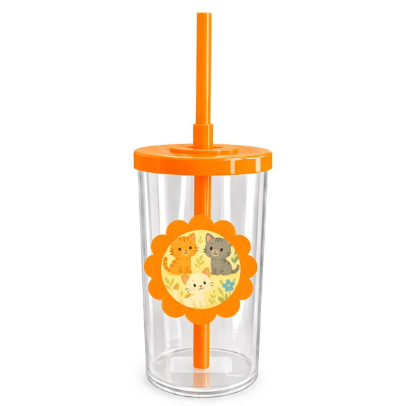 Copo Short Drink Flor Personalizado Gatinhos - Imagem 3