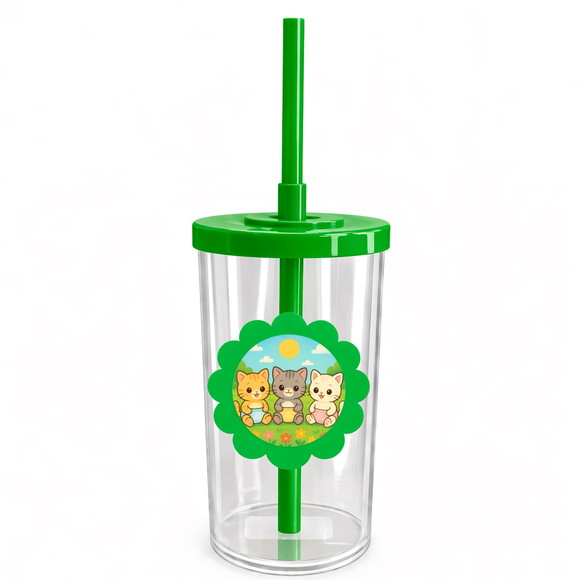 Copo Short Drink Flor Personalizado Gatinhos Baby - Imagem 4