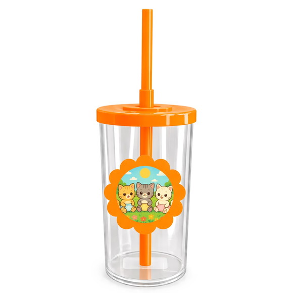 Copo Short Drink Flor Personalizado Gatinhos Baby - Imagem 3