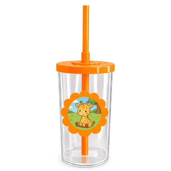 Copo Short Drink Flor Personalizado Girafinha Baby - Imagem 3